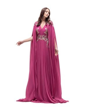Saiid Kobeisy Flowy Embroidered Dress - Pink