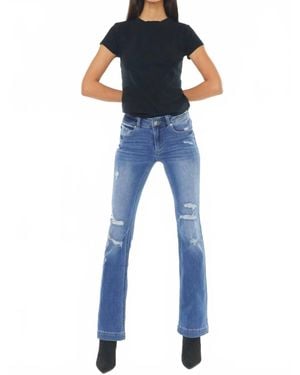 Kancan Bernadette Mid Rise Bootcut Jeans - Blue