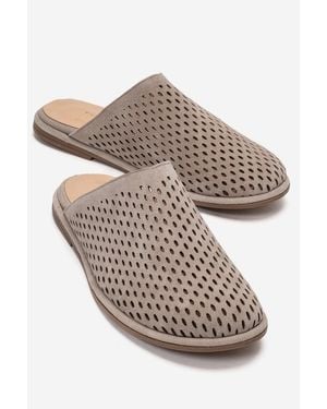 Forever & Always Shoes Melara Leather Slip On Mule - Gray