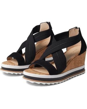 Pelle Moda Medina Sandals Crisscross Strap Wedge Heel Zap2678 - Blue