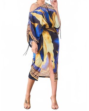 Her Bottari Cropped Blouse & Slit Skirt - Blue