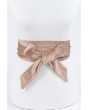 Fashnzfab Velvet Kimono Belt - Brown