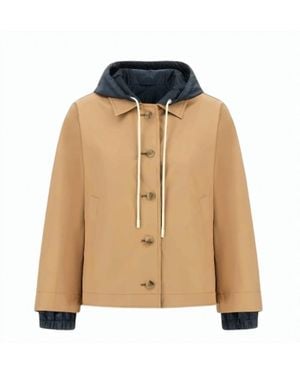 Herno Reversible Dean Hooded Button Jacket - Natural