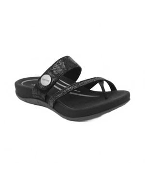 Aetrex Izzy Adjustable Slide Sandal - Black