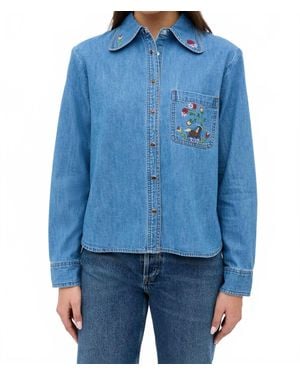 RIXO London Edaline Top - Blue