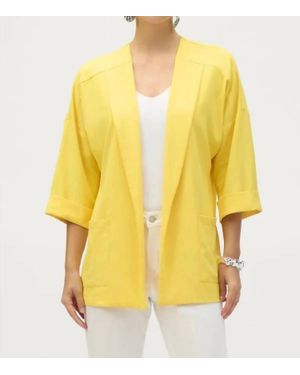 Joseph Ribkoff Open Front Relaxed Blazer Jacket - Yellow