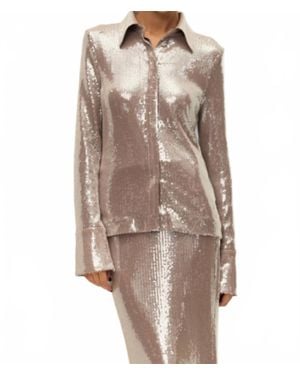 Elodie Bruno Belinda Sequin Shirt - Brown