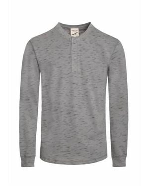 Zexi Long Sleeve Henley Shirt - Gray