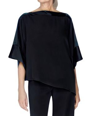 Emmelle Satin Asymmetric Tunic With Satin Banding - Black