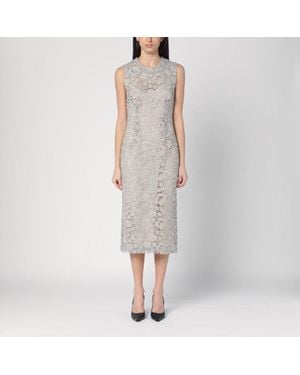 P.A.R.O.S.H. Light Lace Midi Dress - Gray