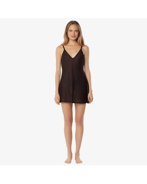 Helen Jon V-Neck Slip Dress - Black