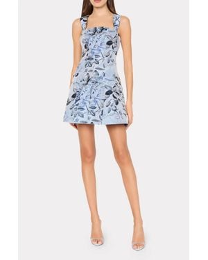MILLY Elodie Jacquard Mini Dress - Blue