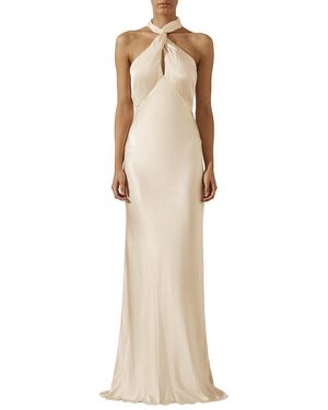 chinese dress ladies La Lune Strapless Ruched Bodice Maxi Dress | Lemon | Dresses