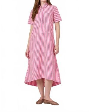 Livro Pinstripe City Dress - Pink