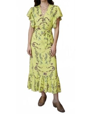 Jessie Western Pre-Loved Silk Wrap Maxi Dress - Green