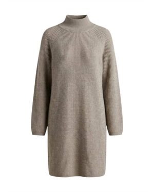 Yolly Mock Neck Sweater Dress - Gray
