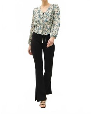 Be Cool Boho Volume Sleeve Blouse - Blue