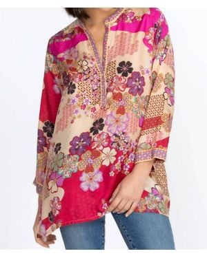 Johnny Was Yama Kelis Tunic Top - Red