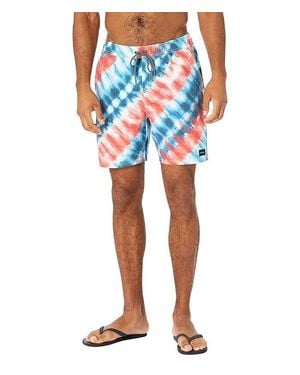 Rip Curl Freebird Trunk Shorts Tie Dye Drawstring Waist Jdm1041 - Blue