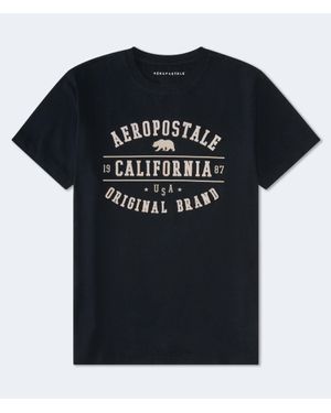 Aéropostale Cali Bear Appliqué Graphic Tee - Black