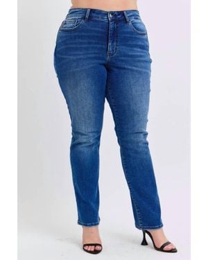 Judy Blue Thermal Bootcut Jeans - Blue