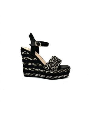 Exe' Naomi 958 Wedge Sandal - Black