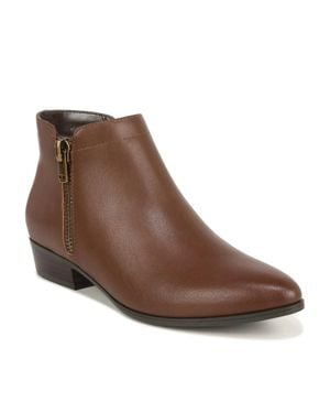 Naturalizer Claire Boots Leather Pointed Toe Ankle Bootie Lion37 - Brown