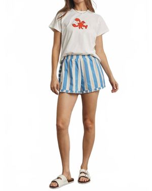 Wishlist Chunky Stripe Ruffle Shorts - Blue