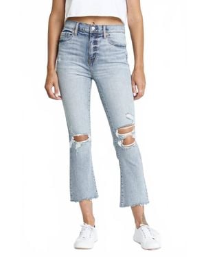 DAZE Shy Girl Crop Flare Jeans - Blue