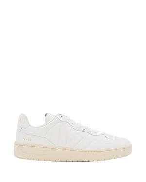 Veja V-90 Perforated Leather Sneakers - White