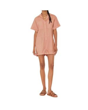 Xirena Franklin Button-Front Romper - Pink