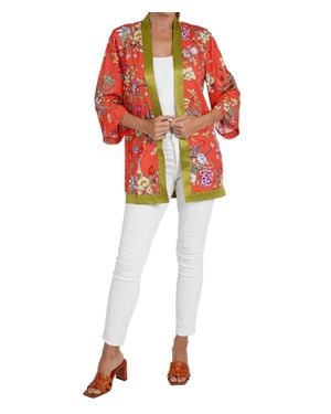 Love Token Toma Floral Kimono - Red