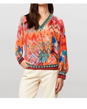 Aldo Martin's Margot V Neck Top - Red