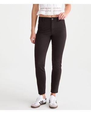 Aéropostale Slim High-Rise Twill Pants - Natural