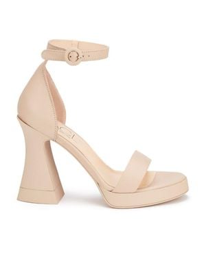 Agl Attilio Giusti Leombruni Janis Leather High Block Heel Sandals - Natural