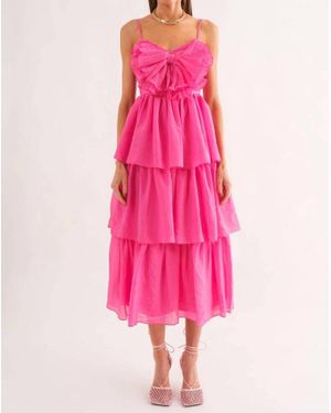 SOFIA The Label Call You Mine Tiered Midi Dress - Pink
