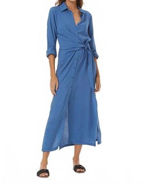 Young Fabulous & Broke Catarina Wrap Shirt Dress - Blue