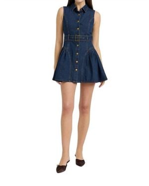 En Saison Paige Mini Belt Dress - Blue