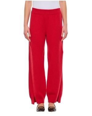 Barrie Cashmere Jogging Pants With Ribbed Waistband And Hem - Red