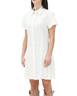 hinnominate Polyester Viscose Elastane Chemise Dress - White