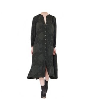 Raquel Allegra Vannesa Midi Jacquard Dress - Black