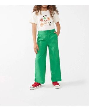 Compañía Fantástica Girl's Straight Button Trouser - Green