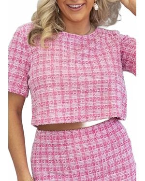 Sincerely Ours Nina Crop Short Sleeve Top - Pink
