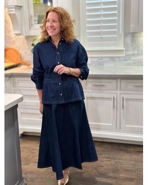 Emily Lovelock Ellie Denim Button Front Blouse - Blue