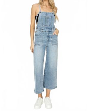 Risen Crop Straight Overalls - Blue