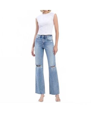 Flying Monkey Glorietta High Rise Slim Fit Wide Leg Jeans - Blue