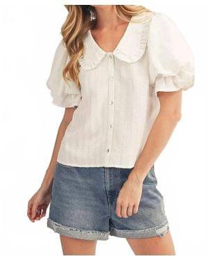Jodifil Short Puff Sleeve Top - White