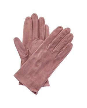 Portolano Silk-Lined Suede Gloves - Pink