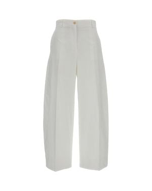 Alberto Biani Wide-Leg Cotton Pants - White