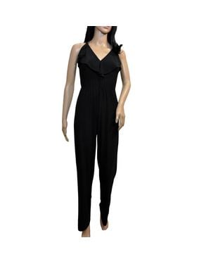 Bebe Ruffle Jumpsuit - Black